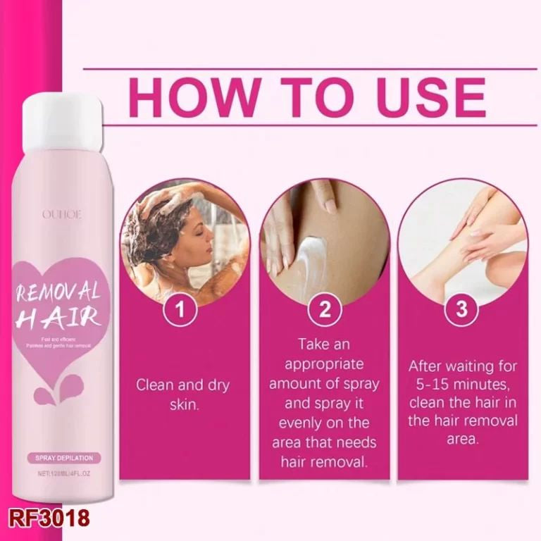 OUHOE Hair Removal Spray – 120ml Fast & Gentle Depilatory Spray