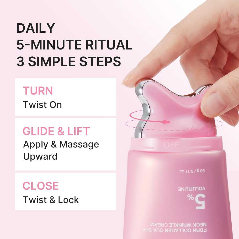 Medicube PDRN Collagen Gua Sha Neck Wrinkle Cream – 5% Volufiline, 90g