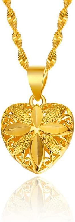 Gold Heart Pendant Necklace for Women