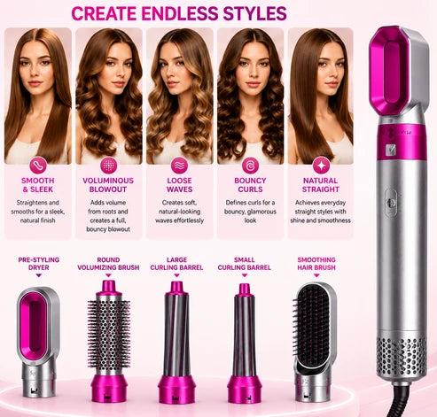 GlamAir 5-in-1 Hair Brush Styler /جلام إير ٥ في ١ لتصفيف الشعر