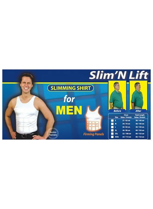 Slim’N Lift Slimming Shirt for Men – Firming Compression Body Shaper Undershirt
